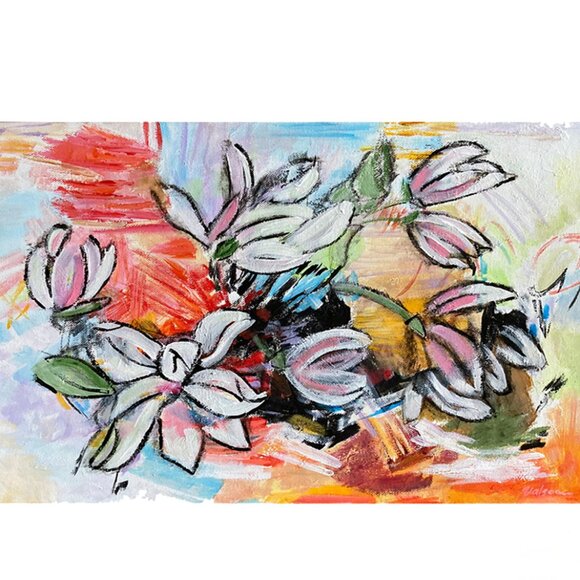 Original Art Floral Abstract Tropical Splendor - Picture 1 of 1